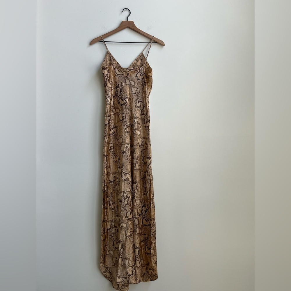 Banana Republic Dreamer 100% Silk Maxi Dress Snake Print Slip Tank Small Luxury - Picture 12 of 16